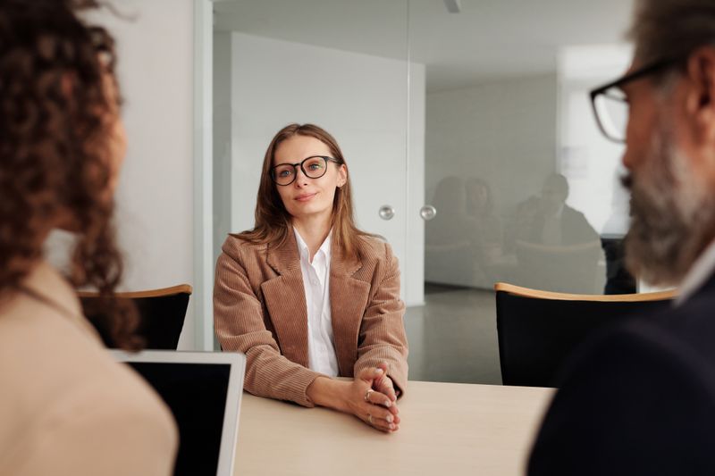 Round table pizza hiring interview in restaurant